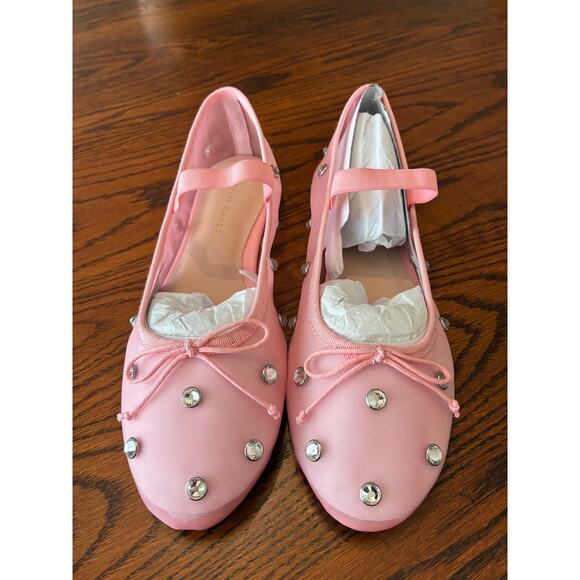 Loeffler Randall Women's Leonie Embellished Ballet Flats Pink Size 7 - Picture 1 of 6